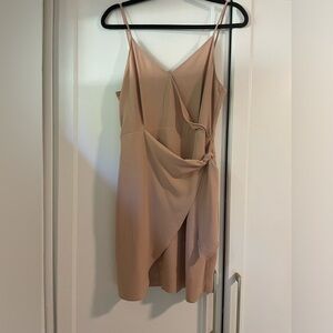 Lily Rain “Naked Zebra” blush faux wrap dress